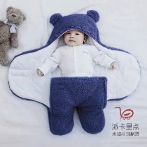 Baby Sleeping Bag Ultra-Soft Fluffy Fleece Newborn Receiving Blanket Infant Boys Girls Cloth Sleeping Nursery Wrap Swaddle Winter